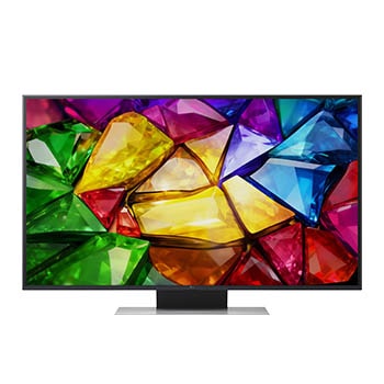 De voorkant van de LG Mini RGB evo AI MRGB85, gelanceerd in 2026, toont een kristalhelder beeld met scherp gedefinieerde veelkleurige facetten, met een 75-inch display, webOS, RGB Primary Color Pro en de alpha 8 AI Processor 4K Gen3.